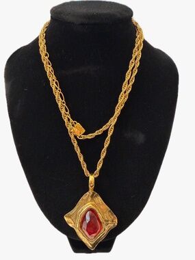 Vintage YSL Robert Goossens Gripoix Necklace Pendant
